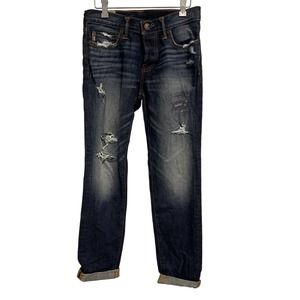 Abercrombie &‎ Fitch Distressed Dark Blue The A&F Skinny Jeans Size 28x30 NWT
